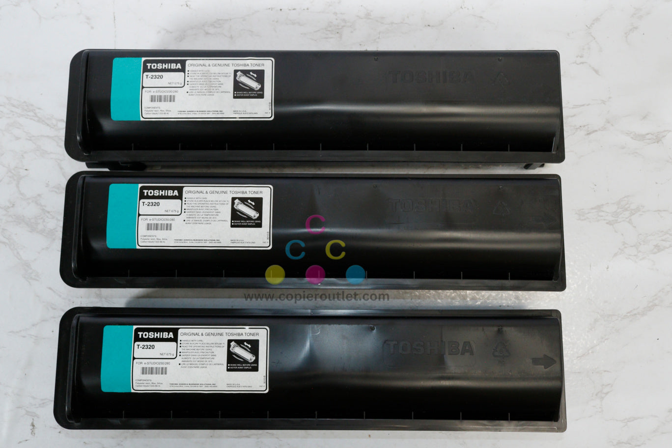 Lot of 3 OEM Toshiba eSTUDIO 230, 280 Black Toner T-2320/T2320 Same Day Ship