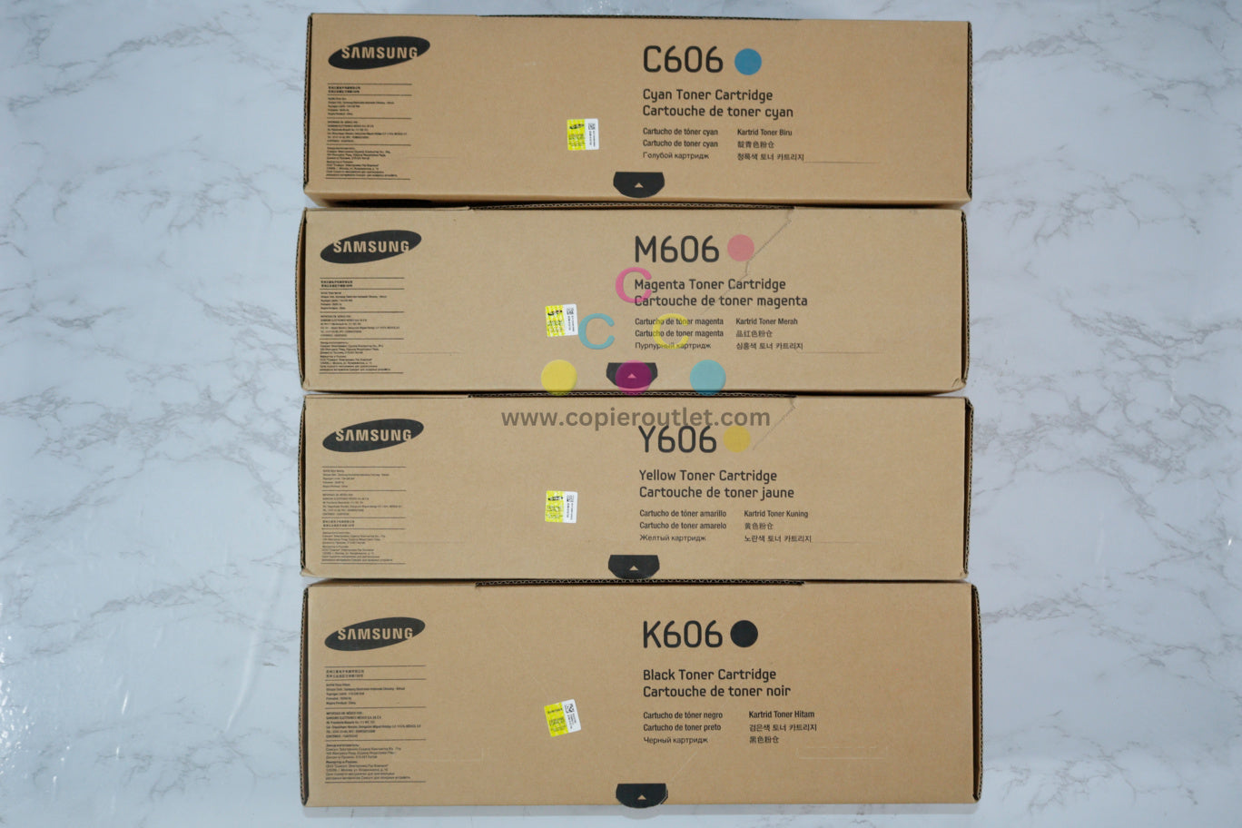 4 OEM Samsung CLX-9350ND, 9352NA CMYK Toners CLT-C606S,M606S,Y606S,K606S