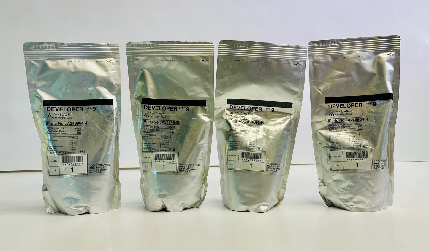 4 New Genuine Ricoh FT7950,2070 Type 9 Black Developers A2469645 , 885439
