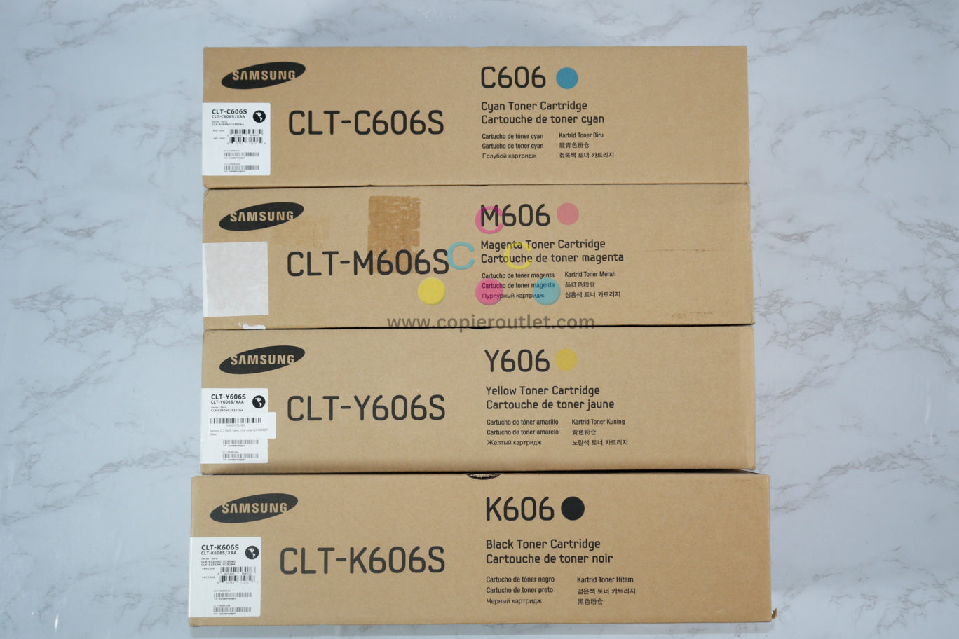 4 OEM Samsung CLX-9350ND, 9352NA CMYK Toners CLT-C606S,M606S,Y606S,K606S