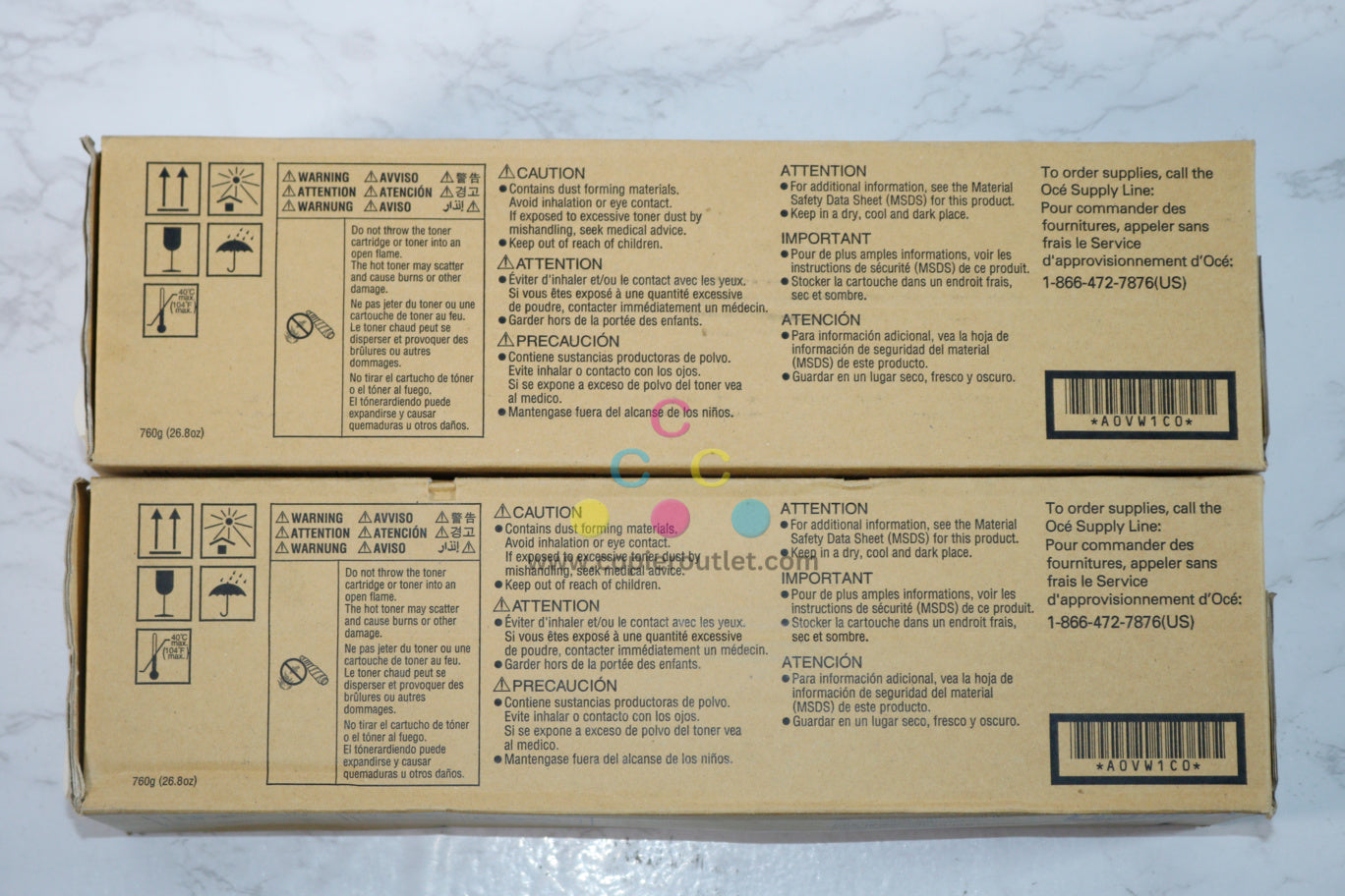 2 Open OEM Oce CS655,CS655Pro,CS665,CS665Pro Black Toner Cartridge A0VW1C0