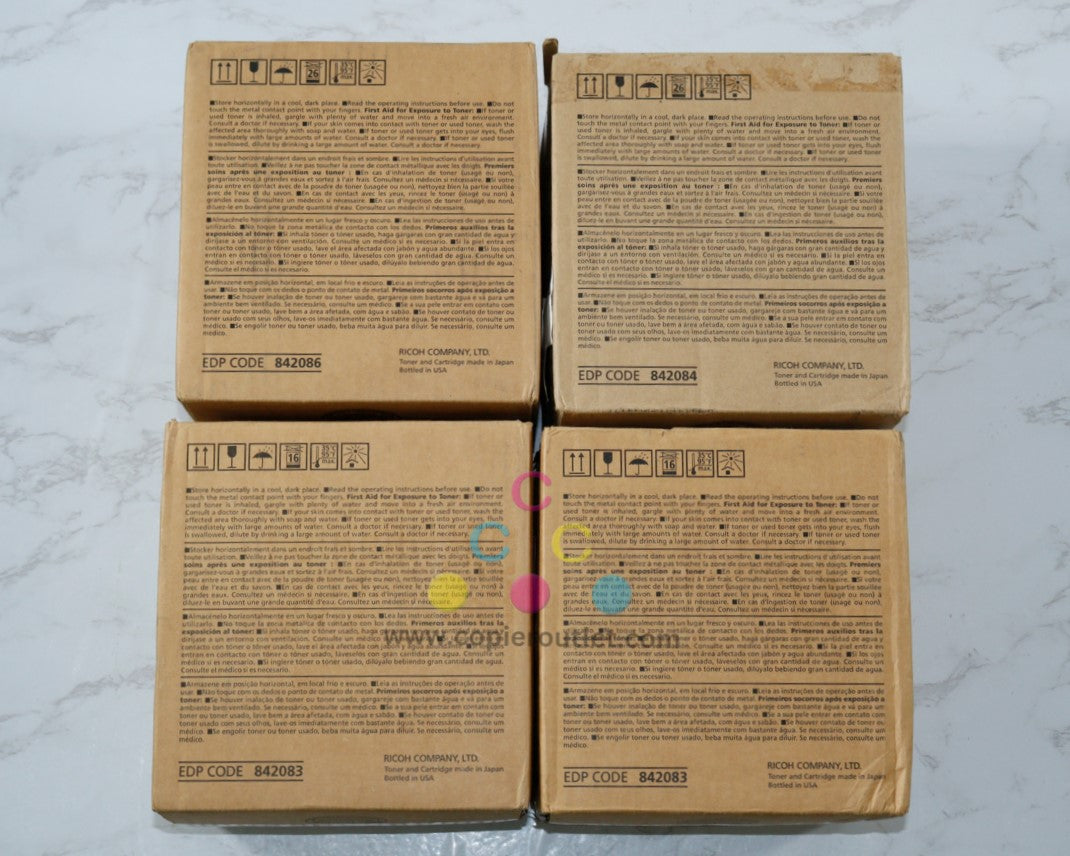 4 OEM Ricoh MP C6502S,C8002SP,C8002 CYKK Toners 842083,842084,842086