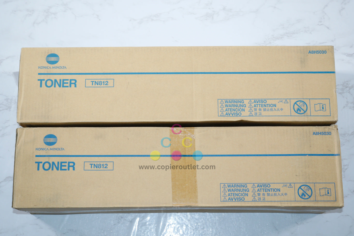 2 Genuine Konica Minolta Bizhub 808, Black Toner Cartridges, TN812 / A8H5030