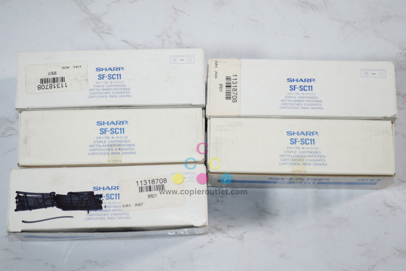 5 New OEM Sharp AR250,AR280,AR285,AR286,AR287 SF-SC11 Staple Cartridges NO.500S
