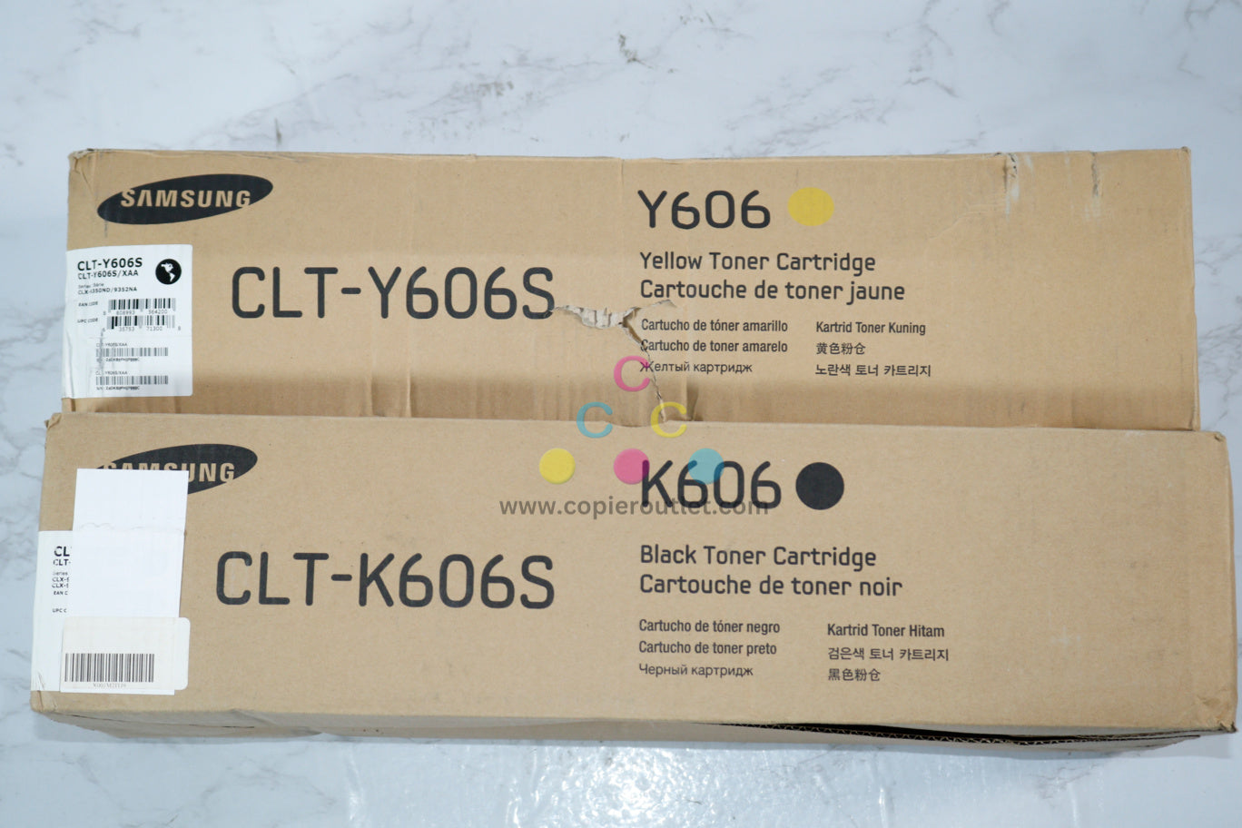 2 Open OEM Samsung CLX-9350ND, CLX-9352NA YK Toners CLT-Y606S, CLT-K606S