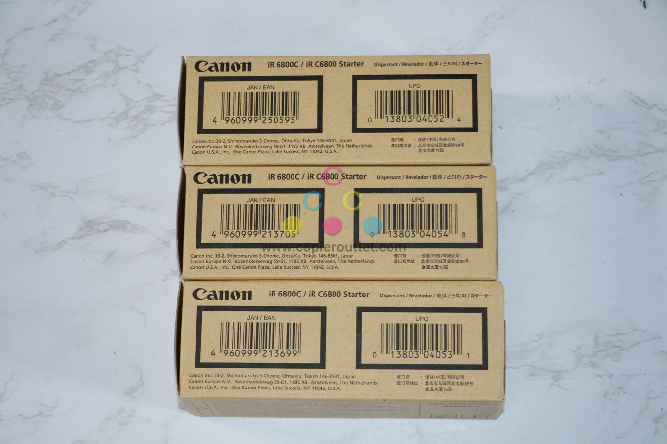 OEM Canon IRC5058,C5068,C5800 Developer CMY Starters 8653A001, 54A001, 55A001