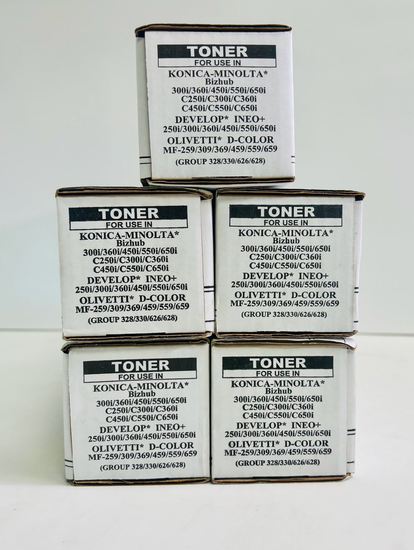5 Unbranded Konica Minolta C450,C550, C650 TN626 CMMYY Toners