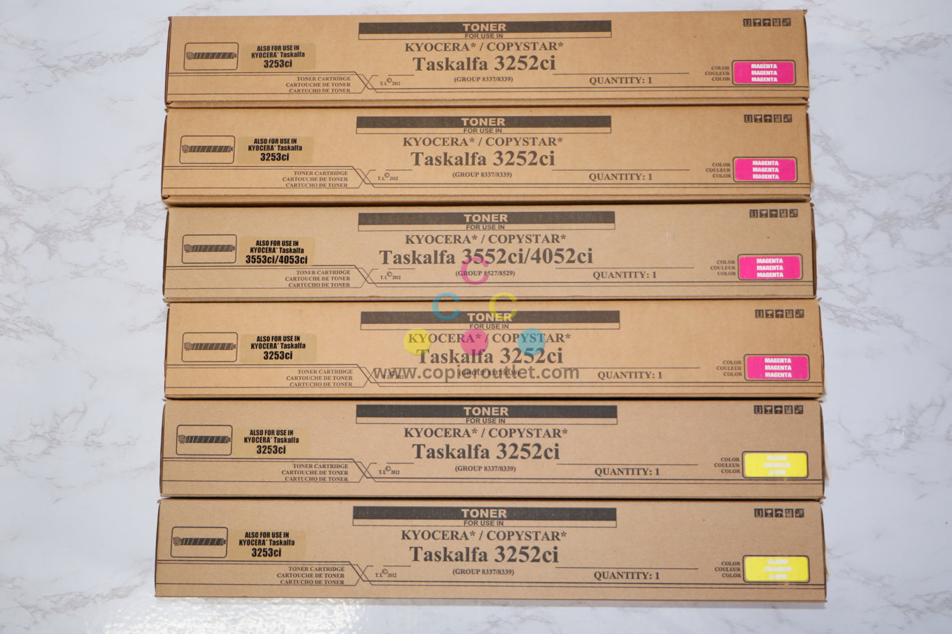 6 Compatible Kyocera TASKalfa 3252ci, 3253ci, 4052ci TK-8337/TK-8339MY Toners