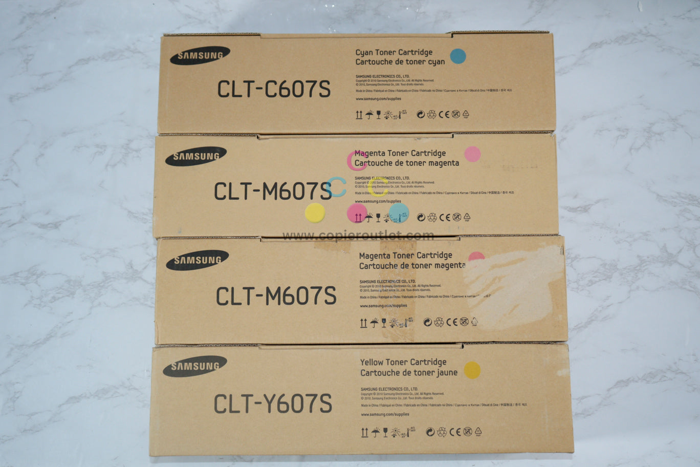 4 OEM Samsung MultiXpress CLX-9250ND,9352NA CMMY Toners CLT-C607S,M607S,Y607S