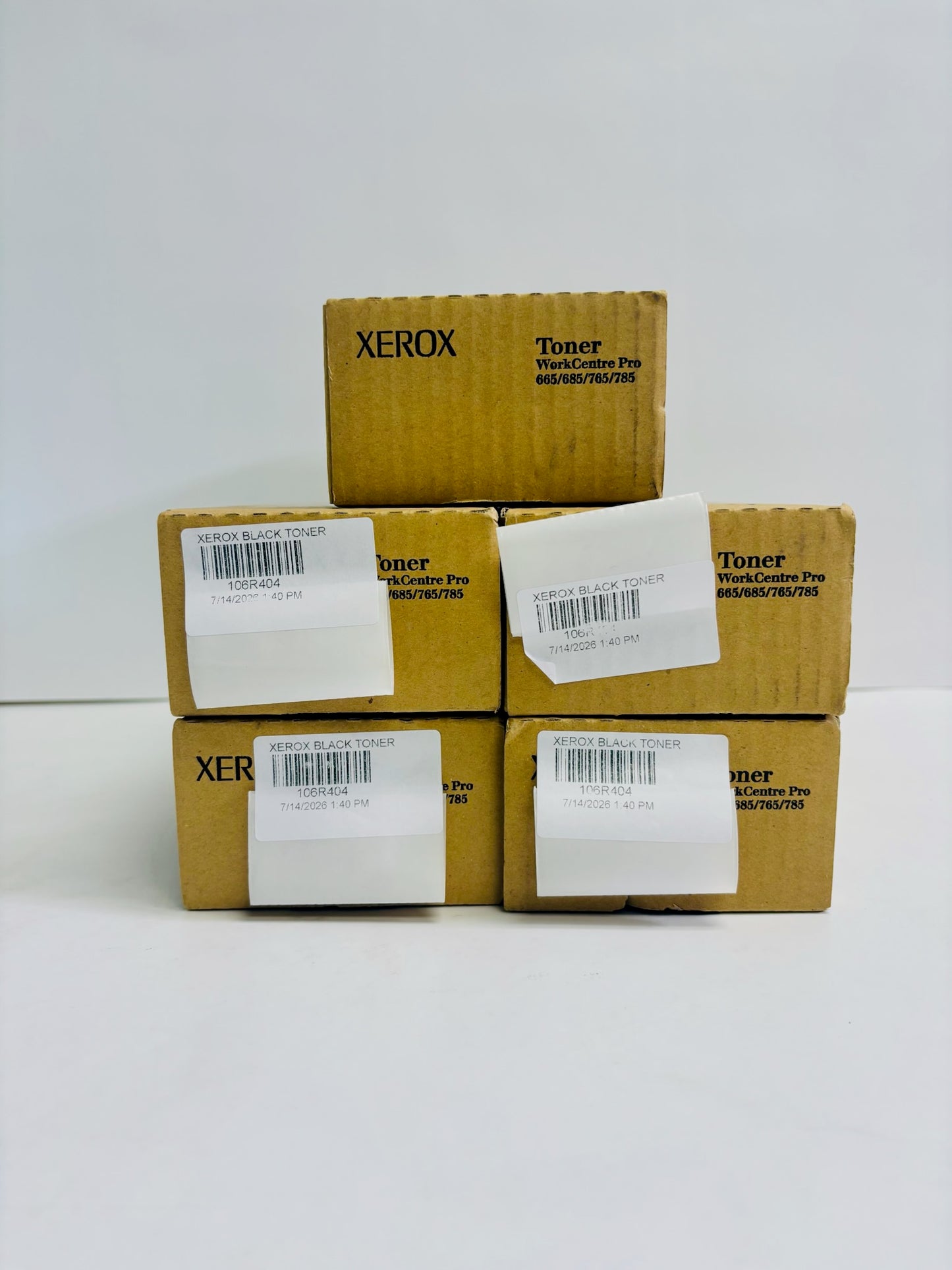 5 New Genuine Xerox Pro665, 685, 765, 785 Black Toner Cartridges 106R404
