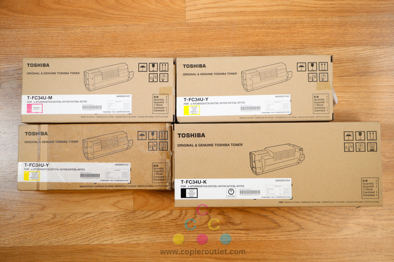 Toshiba T-FC34U MYYK Toner Cartridges eSTUDIO 287CS 287CSL 347CS 347CSL 407CS !!