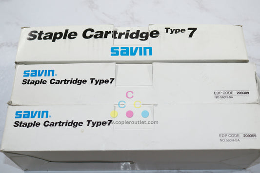 3 New OEM Savin 2070DP,2555,9500,9600 Type 7 Staple Cartridges 209309, 560R-SA