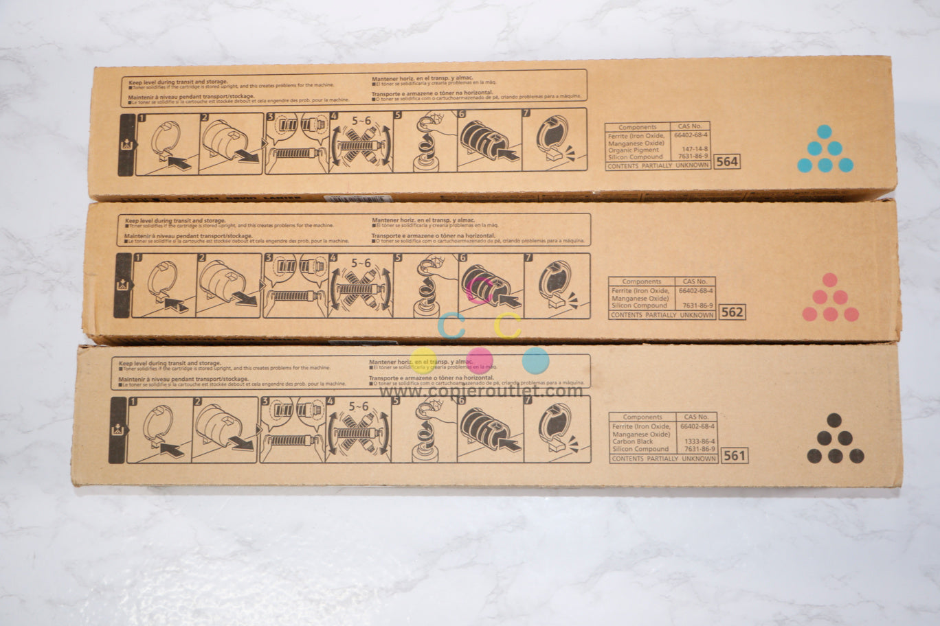 New OEM Ricoh Pro C7110SX CMK Toner Set 828384,828386,828387 Same Day Shipping