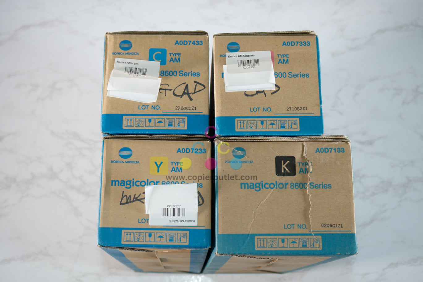 4 OEM Konica MagiColor 8650dn CMYK Toners A0D7133,A0D7233,A0D7333,A0D7433