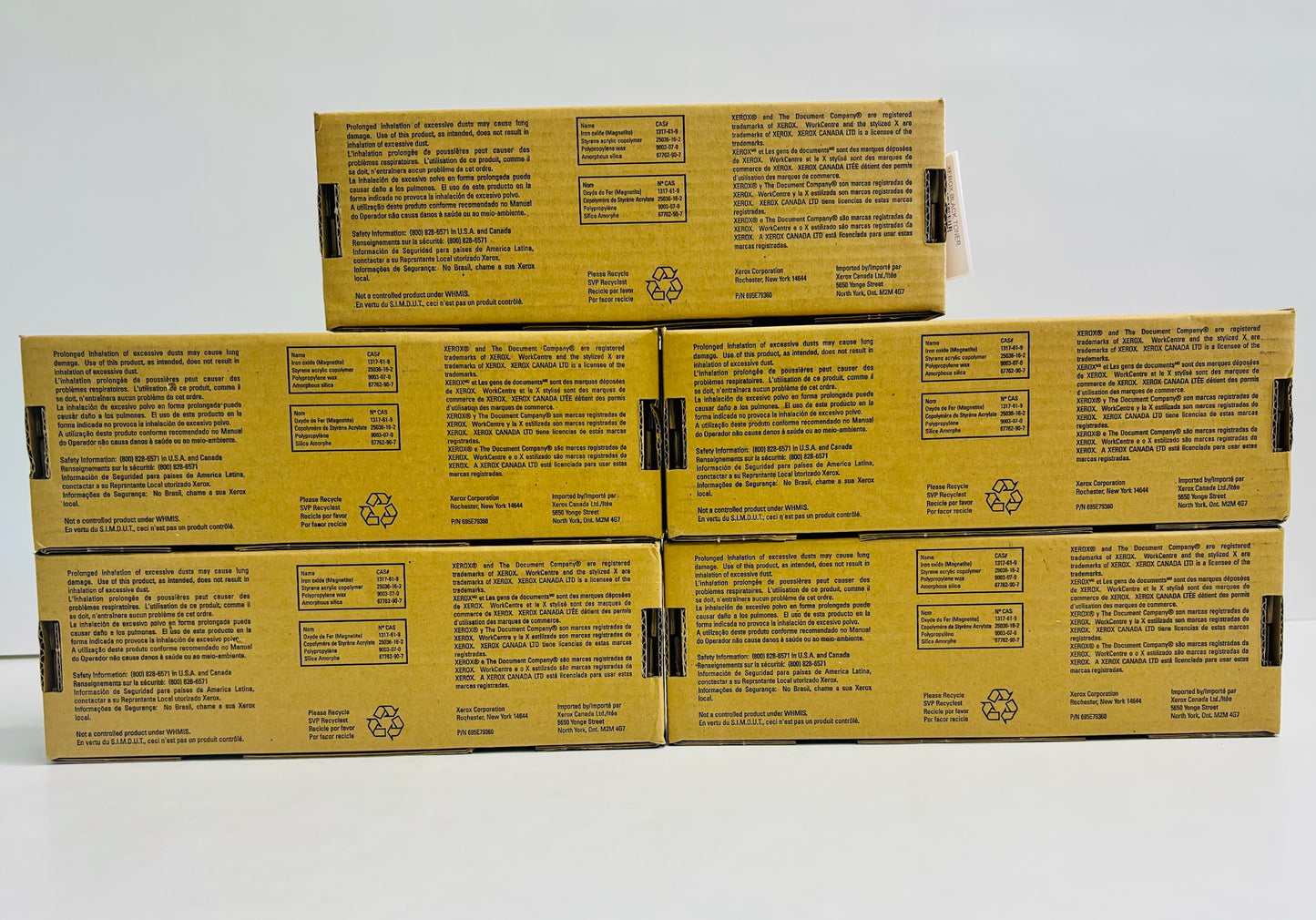 5 New Genuine Xerox Pro665, 685, 765, 785 Black Toner Cartridges 106R404