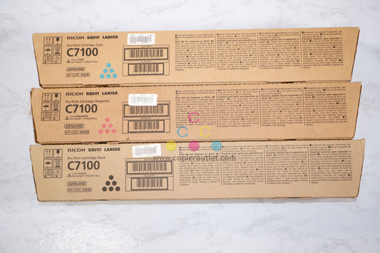 New OEM Ricoh Pro C7110SX CMK Toner Set 828384,828386,828387 Same Day Shipping
