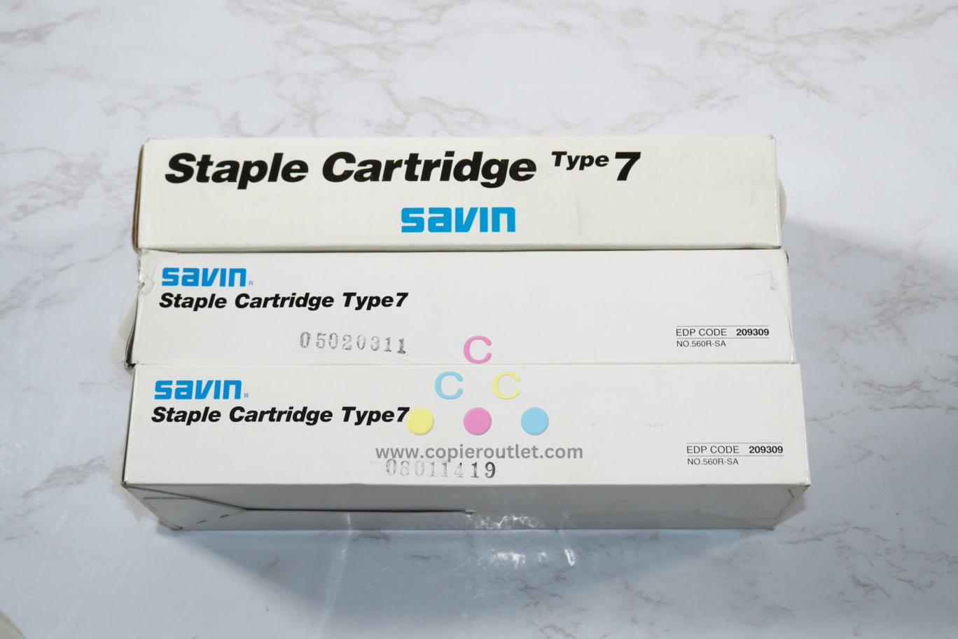 3 New OEM Savin 2070DP,2555,9500,9600 Type 7 Staple Cartridges 209309, 560R-SA