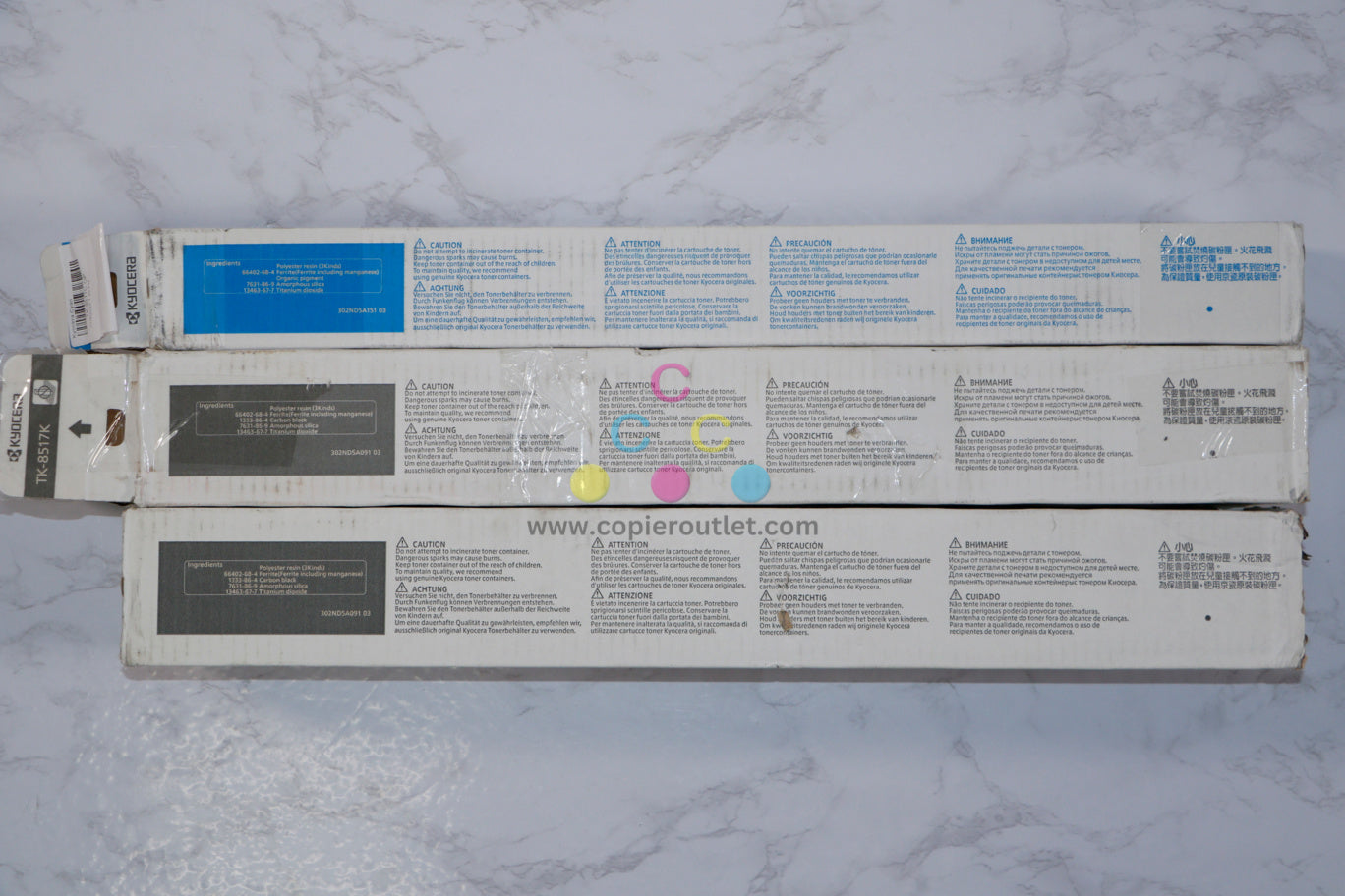 Open Box OEM Kyocera TASKalfa5052ci 5053ci 6052ci 6053ci Toners TK-8517CKK Set