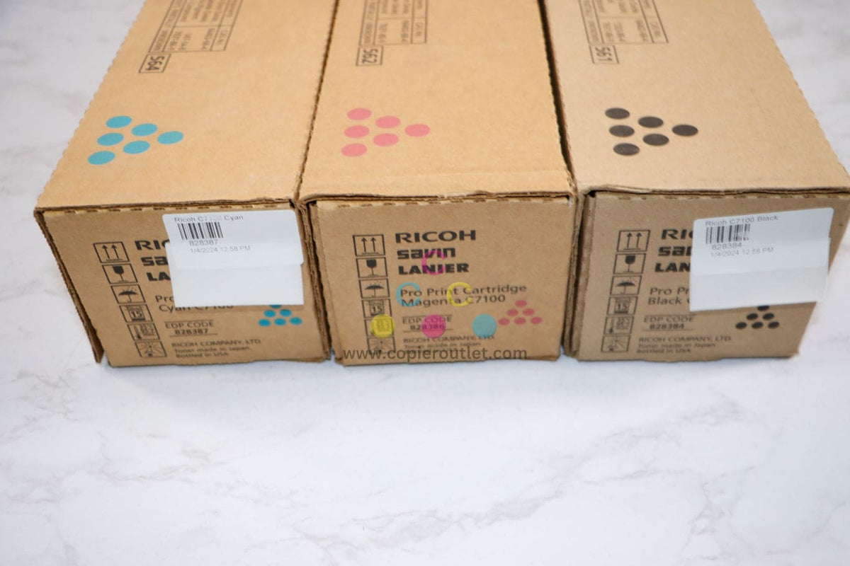 828384 Ricoh Pro New OEM Ricoh Pro C7110SX CMK Toner Set 828384,828386,828387 Same Day