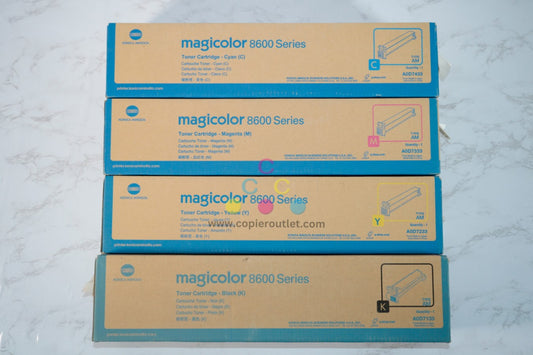 4 OEM Konica MagiColor 8650dn CMYK Toners A0D7133,A0D7233,A0D7333,A0D7433