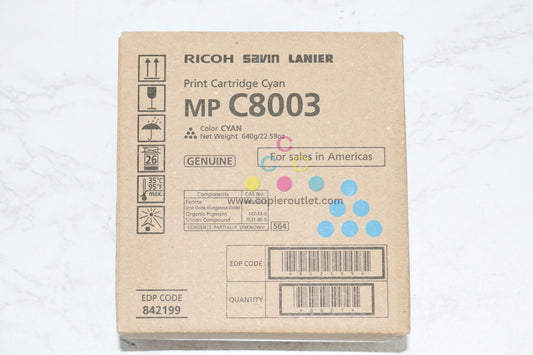 New OEM Ricoh C8003,C6500,C8000,C6503 Cyan Toner Cartridge 842199