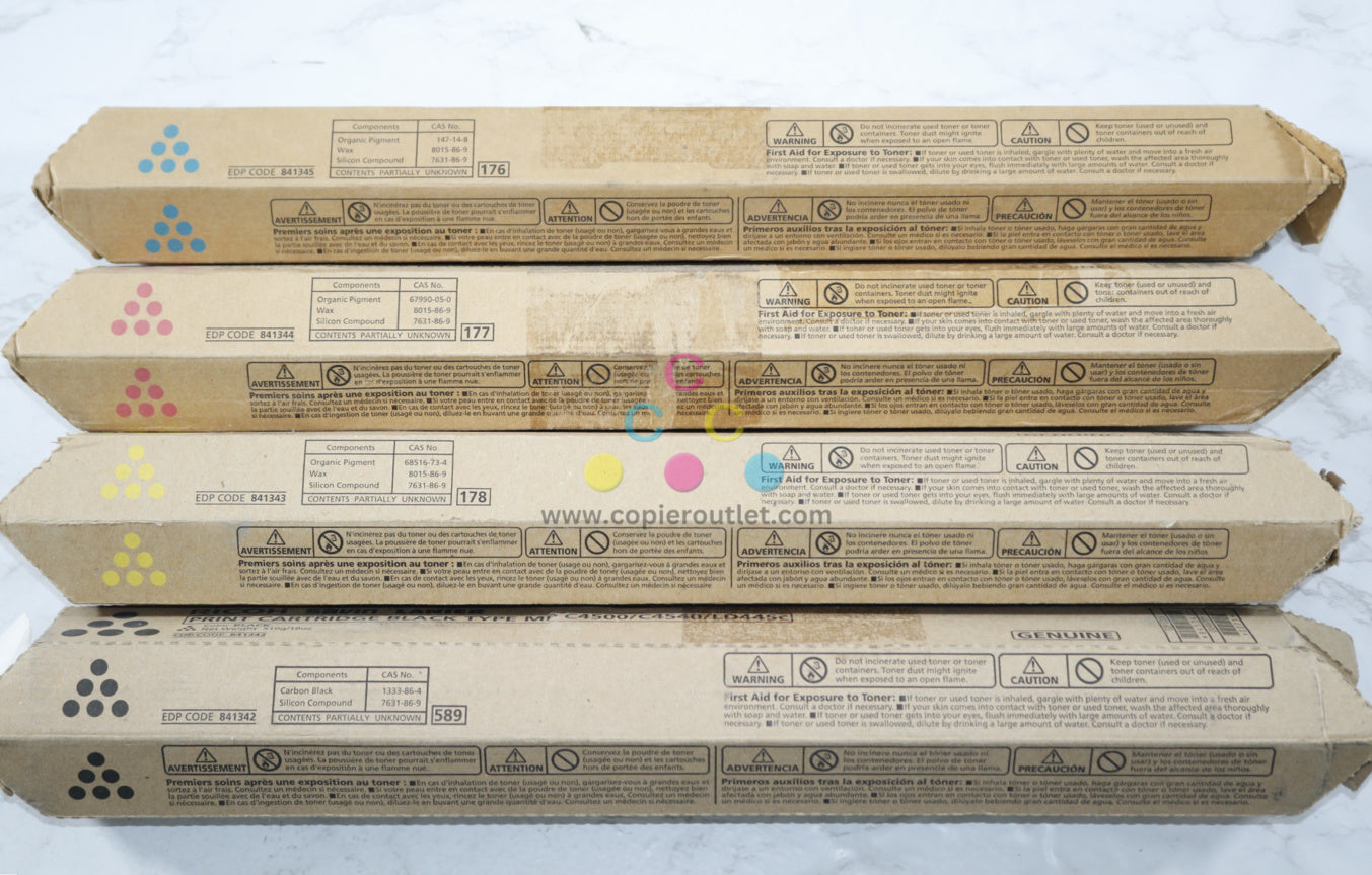 4 Cosmetic OEM Ricoh C4500,C4540,LD445C CMYK Toners 841342,841343,841344,841345