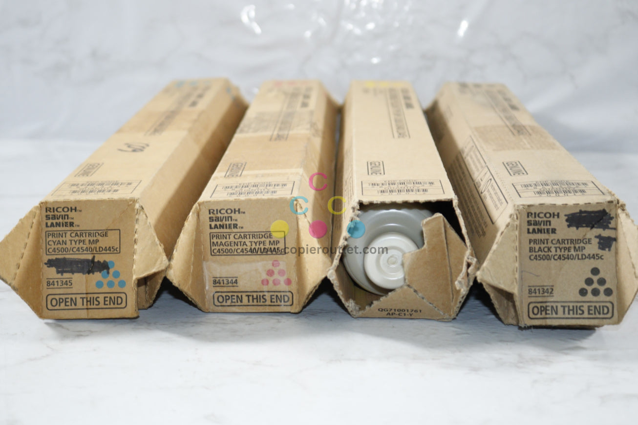 4 Cosmetic OEM Ricoh C4500,C4540,LD445C CMYK Toners 841342,841343,841344,841345