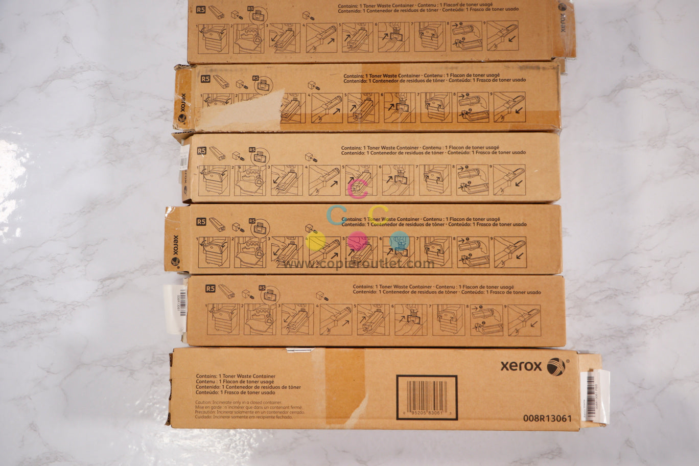 6 Open OEM Xerox AltaLink C8030,C8035,C8045 Toner Waste Containers 008R13061