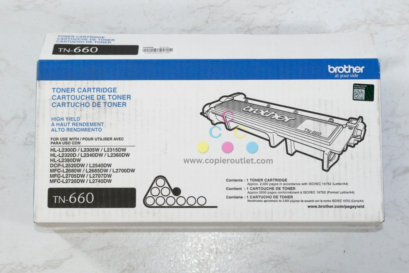 Open OEM Brother DCP-L2520DW,HL-L2300D Black Toner TN660, TN-660BK