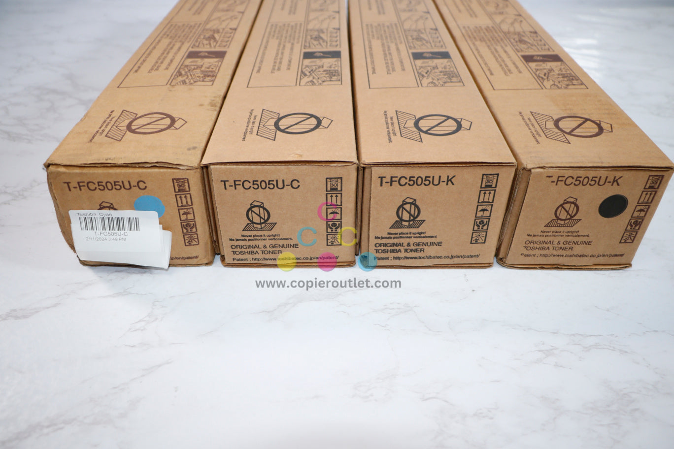 New OEM Toshiba eStudio 2505AC,3005AC CCKK Toners T-FC505U-C (x2),T-FC505U-K(x2)