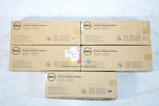 5 OEM Dell C3760n,C760dn,C73765dnf,CMYYK Toner (1M4KP, 2GYKF, V0PNK, W8D60)