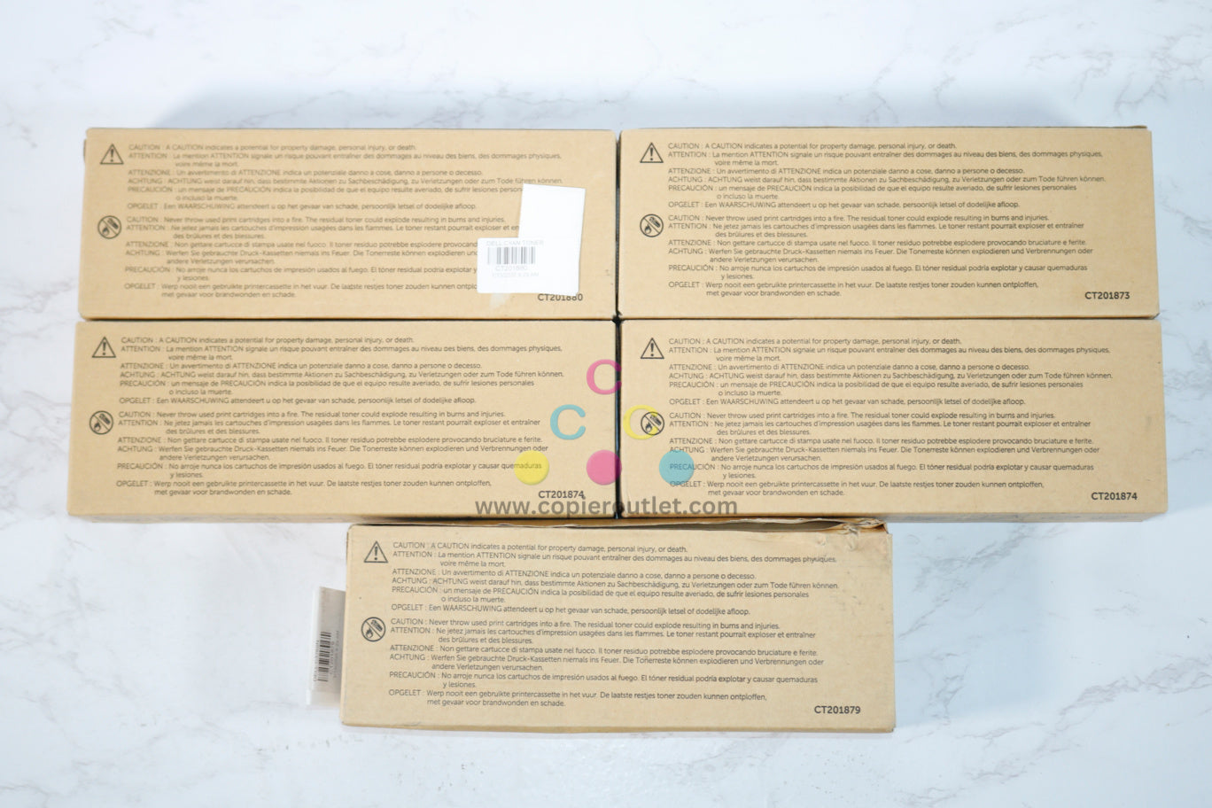 5 OEM Dell C3760n,C760dn,C73765dnf,CMYYK Toner (1M4KP, 2GYKF, V0PNK, W8D60)