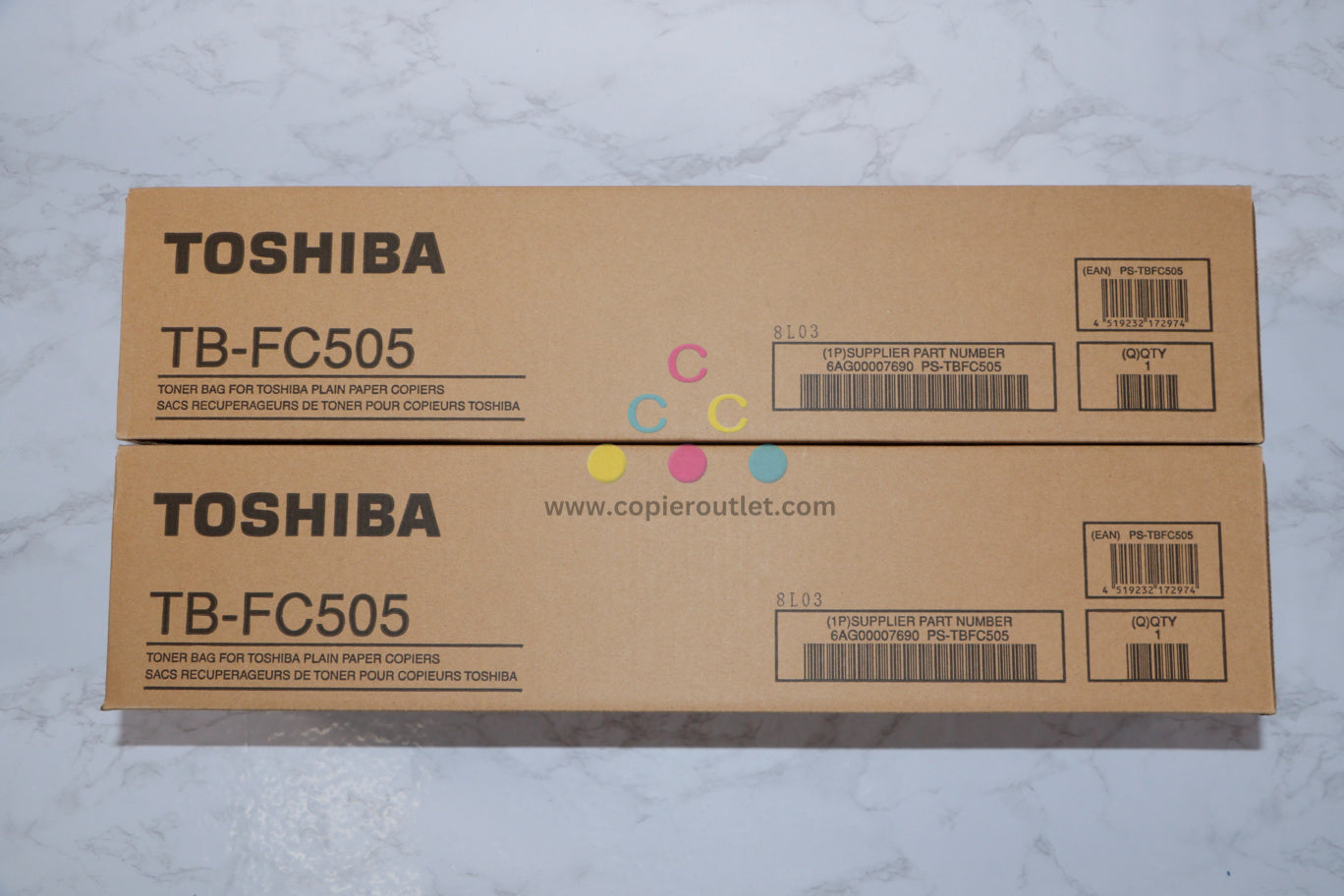 2 OEM Toshiba eSTUDIO2505AC,2515AC,2555C,3005AC Waste Toner Container TB-FC505