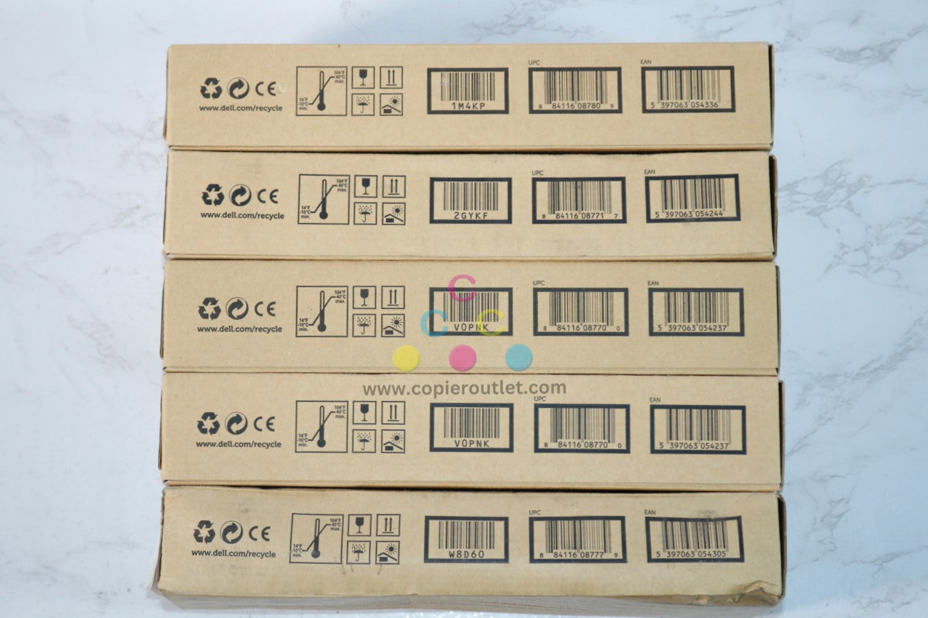 5 OEM Dell C3760n,C760dn,C73765dnf,CMYYK Toner (1M4KP, 2GYKF, V0PNK, W8D60)