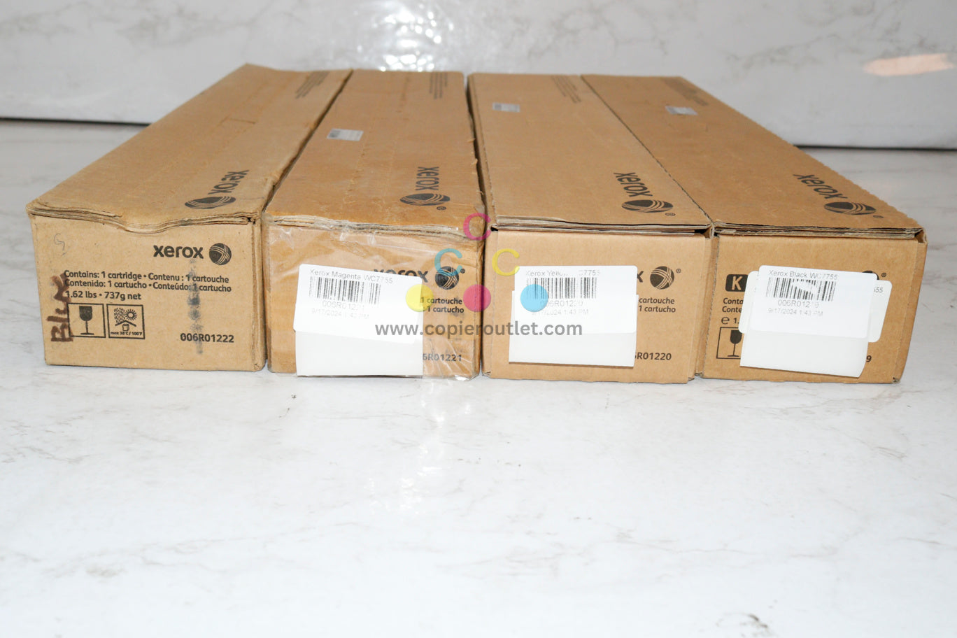 4 OEM Xerox DC 240,250,260,252,WC 7655,7755,7765 CMYK Toners 006R01219,20,21,22