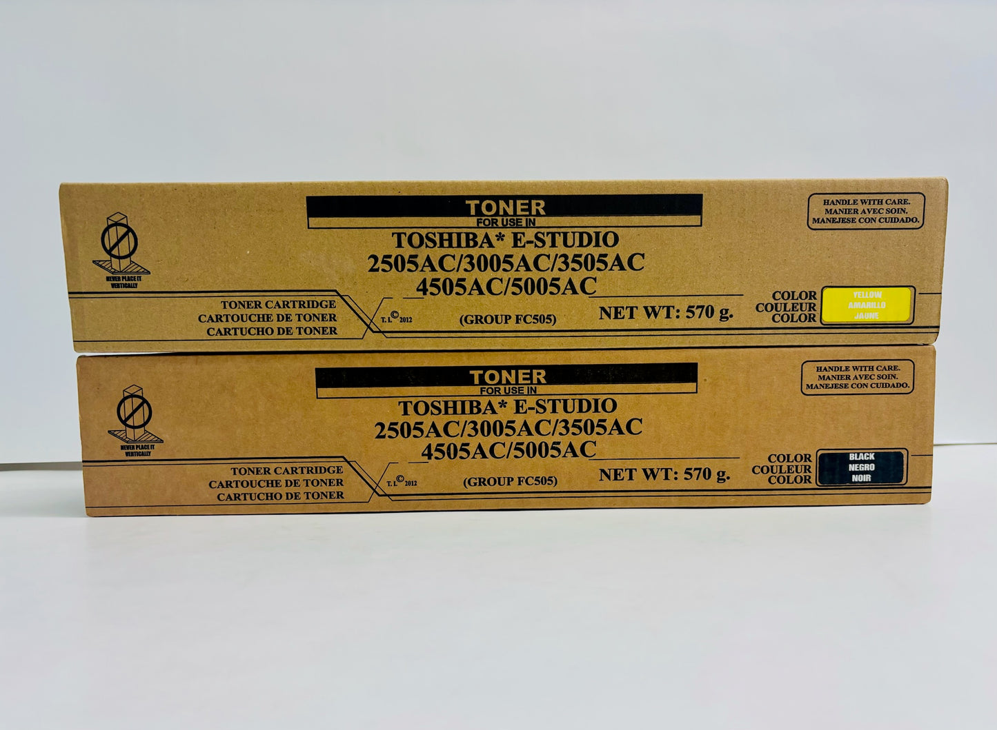2 Unbranded Toshiba eStudio 2505ac,3005ac,4505ac Yellow & Black Toners T-FC505U