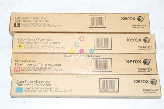 4 OEM Xerox DC 240,250,260,252,WC 7655,7755,7765 CMYK Toners 006R01219,20,21,22