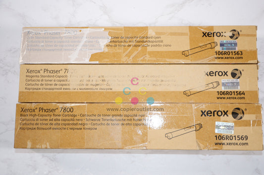 New Cosmetic OEM Xerox Phaser7800 CMK Toner Set 106R01563, 106R01564, 106R01569