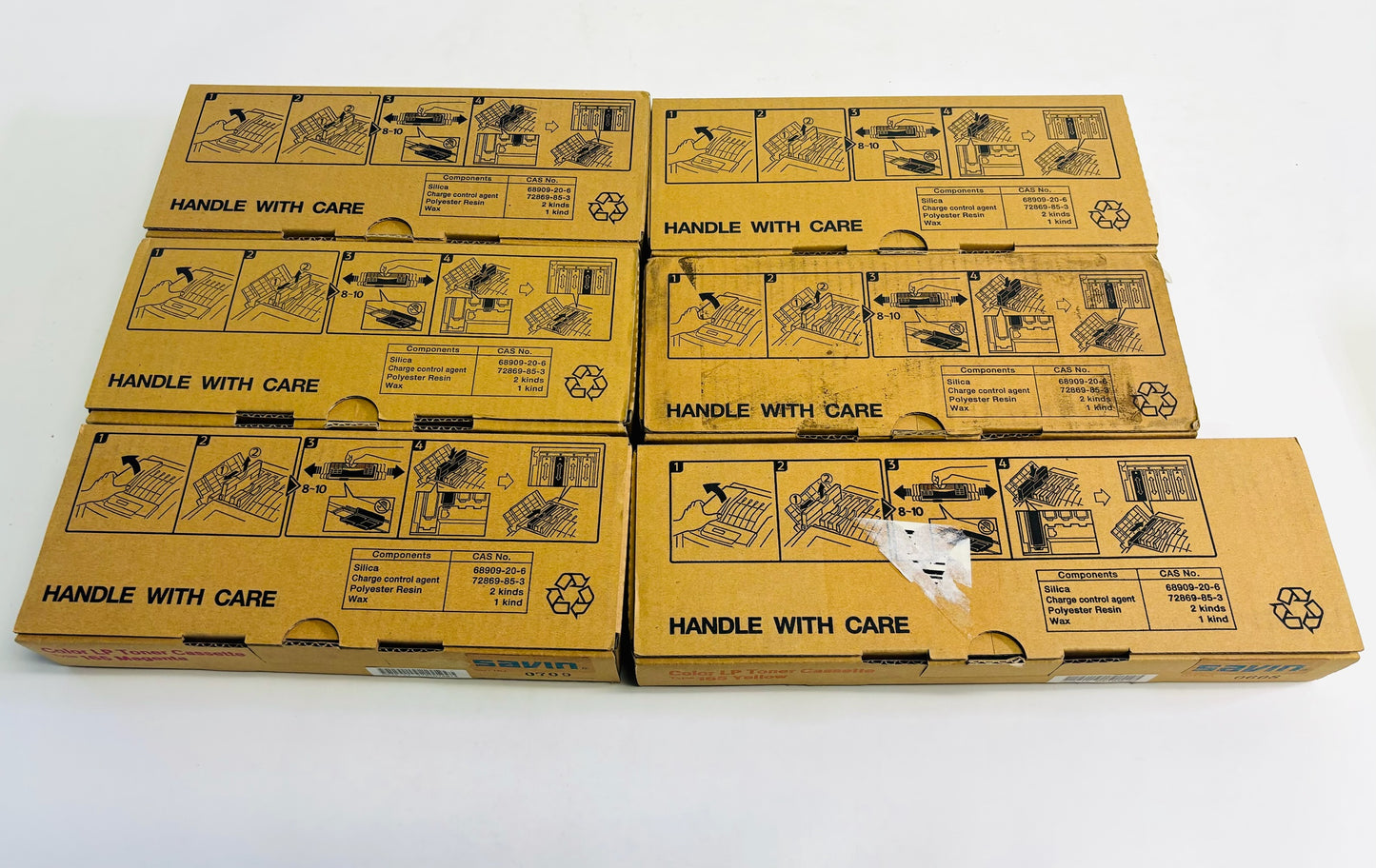 6 Genuine LANIER LP221,C7521n Type 165 Toners CCMMMY 402569, 402570, 402571