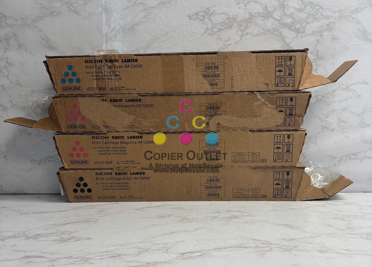 4 Open OEM Ricoh IMC4500,C6000 CMMK Toners 842282, 842281, 842279