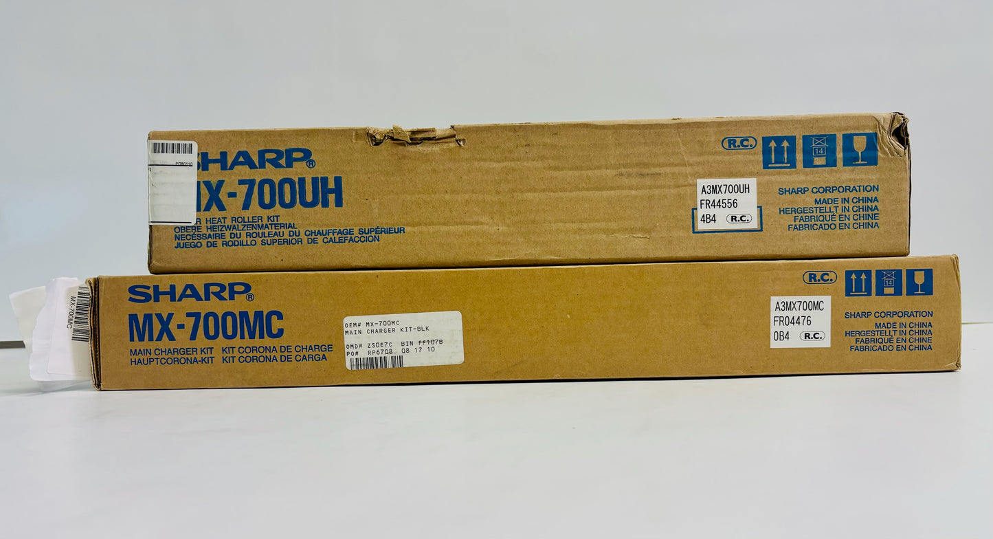 Genuine Sharp MX7000N Main Charger & Heat Roller Kit MX-700MC,MX-700UH (1 Each)