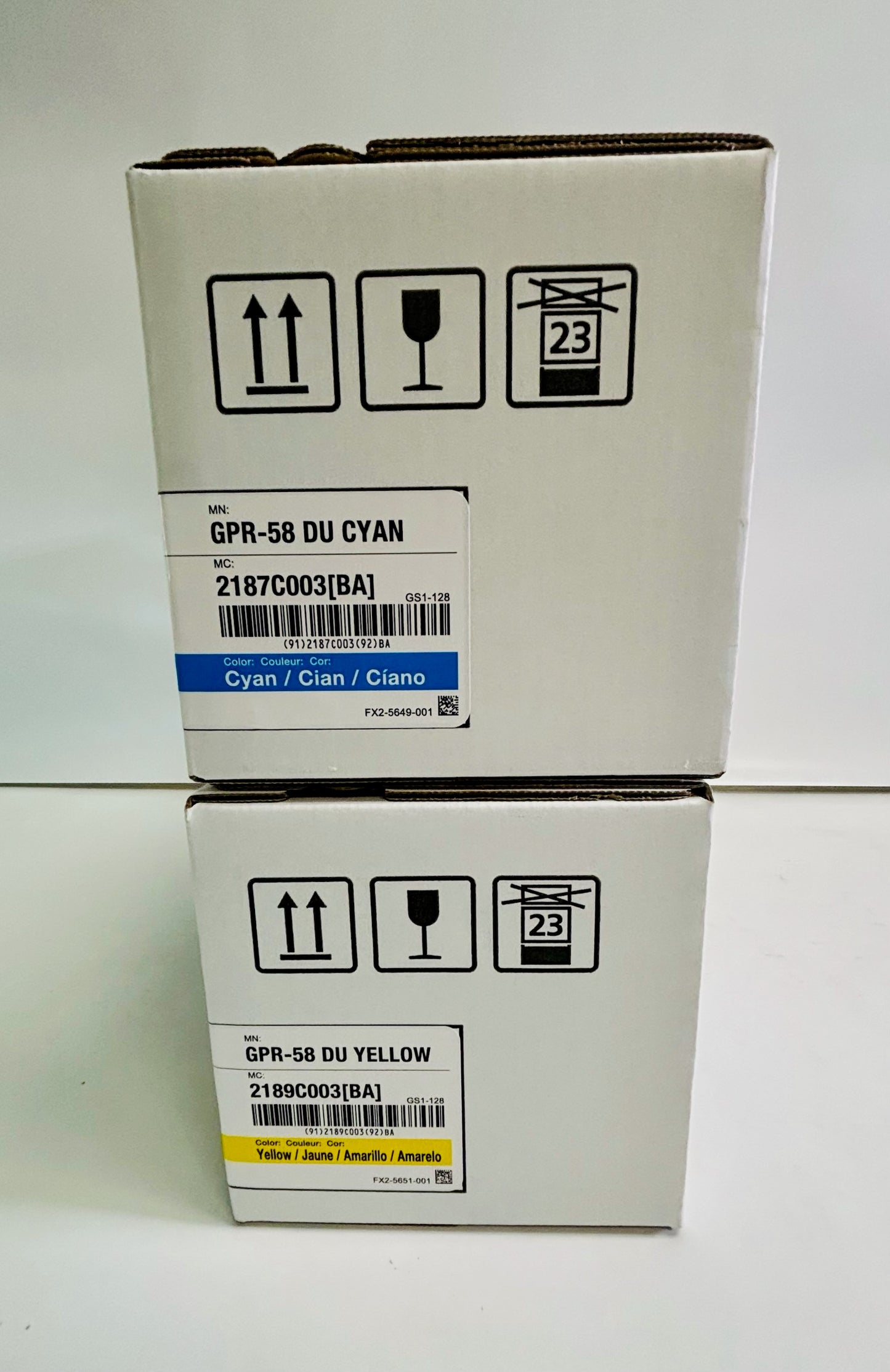 2 Genuine Canon C256iFII,C359iF Cyan & Yellow GPR-58 Drum Unit 2187C00, 2189C003
