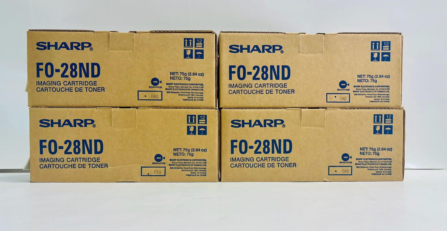 4 Genuine Sharp FO-2800,FO-2850 Black Imaging Toner Cartridge FO-28ND, F028ND