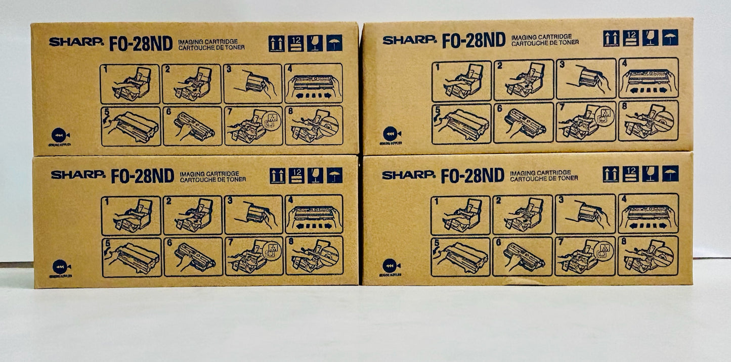 4 Genuine Sharp FO-2800,FO-2850 Black Imaging Toner Cartridge FO-28ND, F028ND