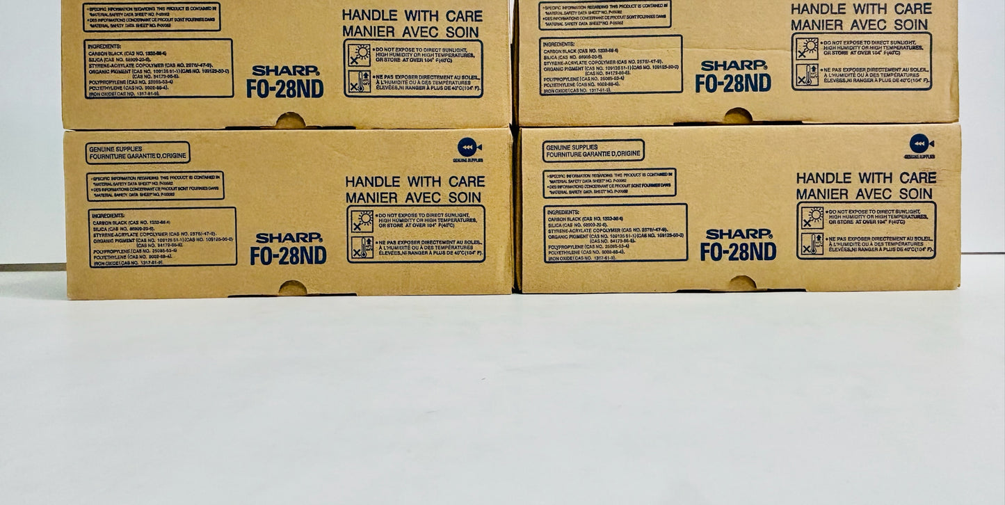 4 Genuine Sharp FO-2800,FO-2850 Black Imaging Toner Cartridge FO-28ND, F028ND