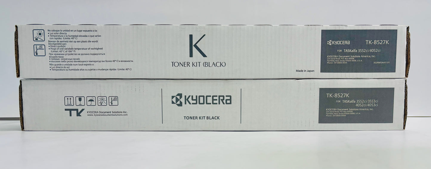 2 Genuine Kyocera 3552ci,4052ci,4053ci Black Toners TK-8527K TK8527K