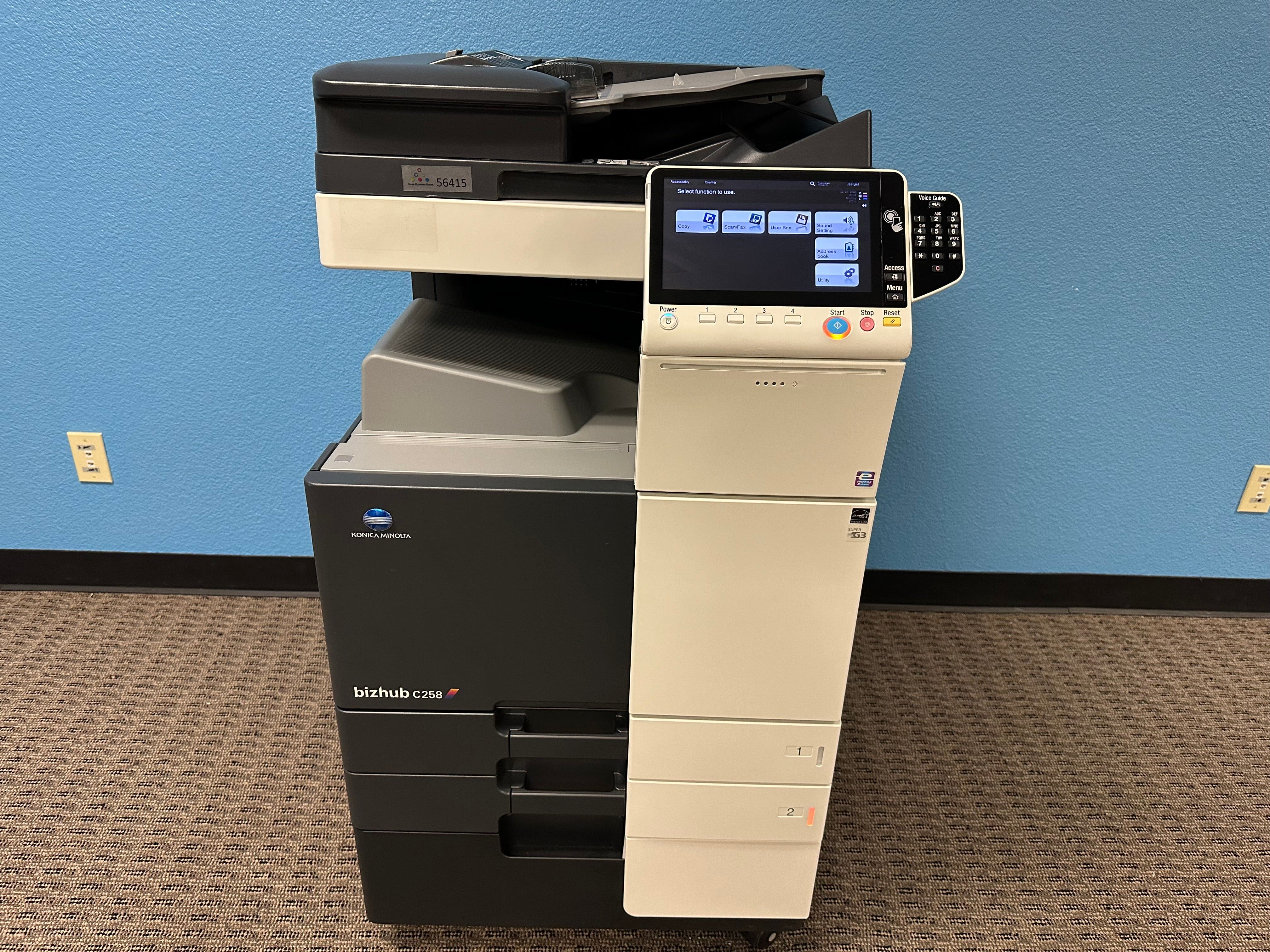 Demo Konica Minolta Bizhub C258 Color Copier Printer Scanner Fax 2K