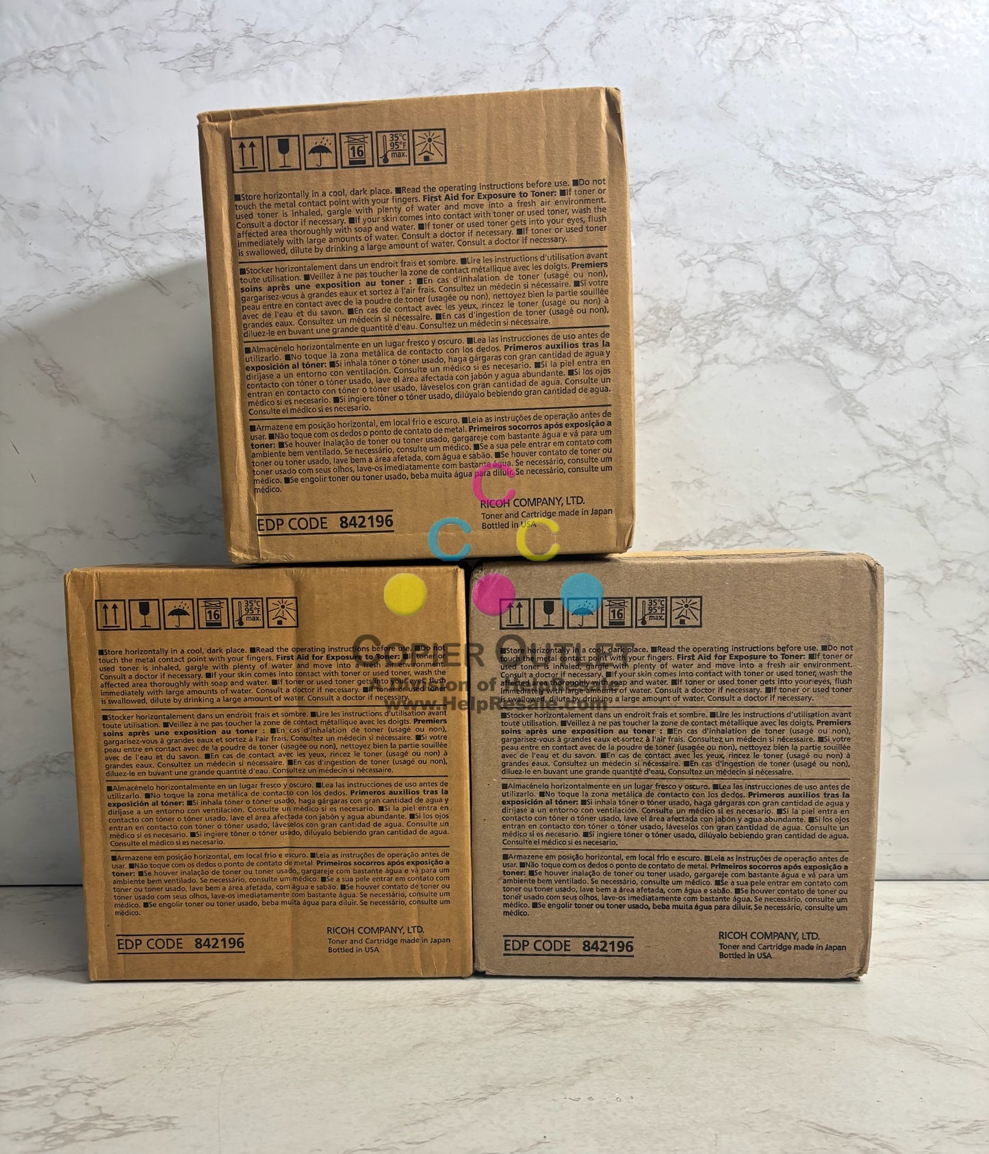 3 Genuine Ricoh MP C8003,C6500,C8000,C6503 Black Toner Cartridges 842196