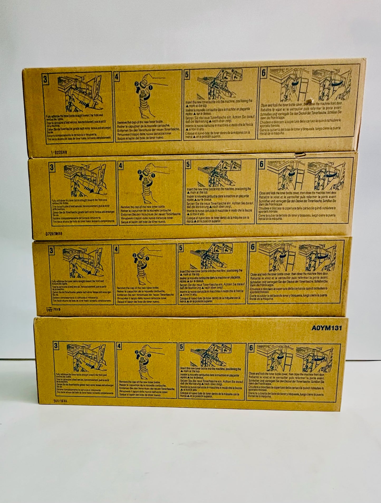 4 Genuine Konica Minolta C500 Cyan, Mag, Yel & Black Toners TN510, TN-510 CMYK