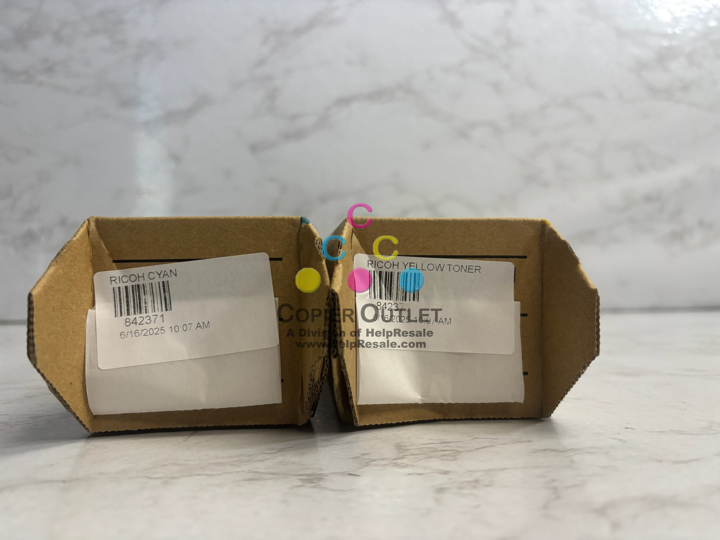 2 Genuine Ricoh IM C400 Toner Cyan & Yellow 842371,842373 Same Day Ship